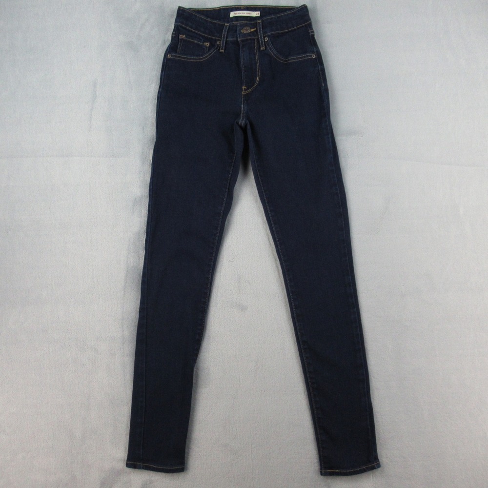 Levis 721 High‎ Rise Skinny Jeans Womens 24x32 Dark Wash Indigo Denim 18882-0023
